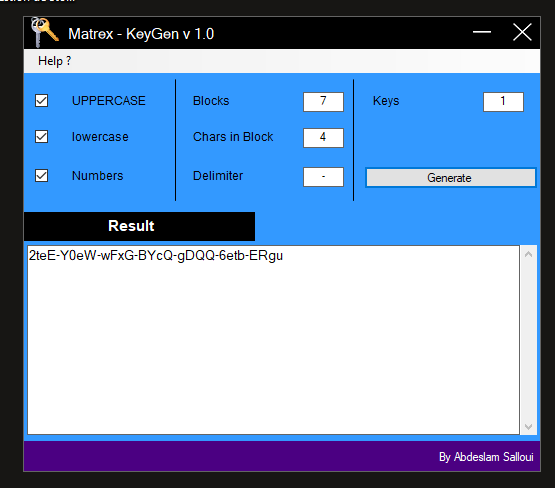 Matrex KeyGen v1.0